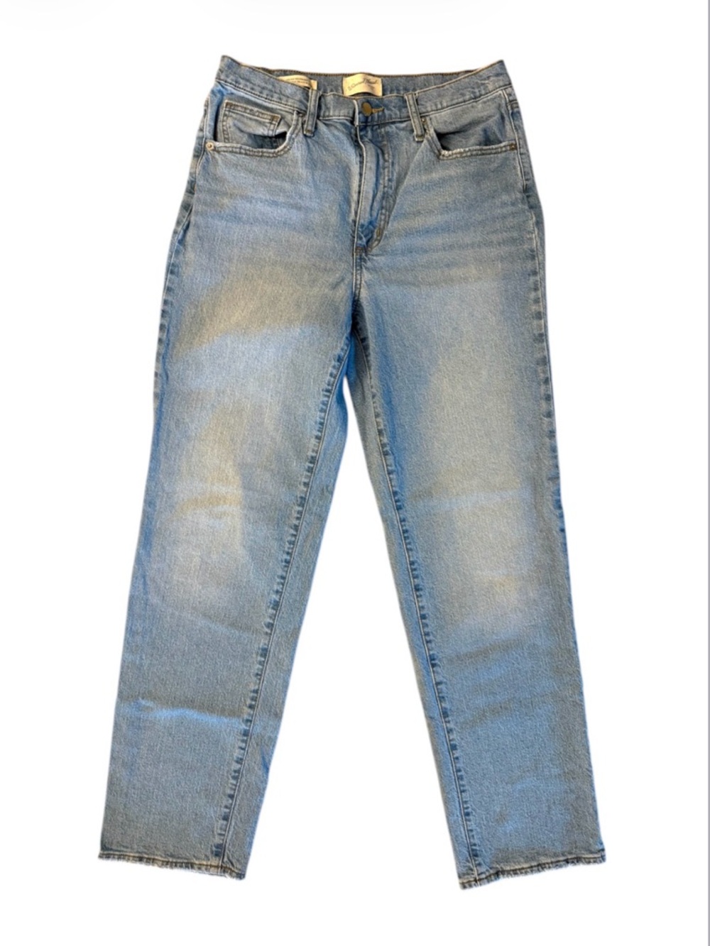 90s High Rise Straight Jeans Light Wash Size 10R Vintage Style